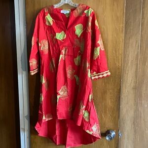 Red and green and gold TAAGA Maternity Dress Size XL